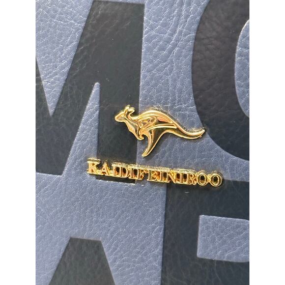 NEW Kaidifeineroo Top Handle Satchel Shoulder Handbag Bag Blue Embossed Letters - Picture 8 of 9